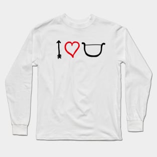 I love you bow arrow heart Cupid Valentine's day Long Sleeve T-Shirt